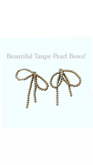 Taupe Pearl Bows