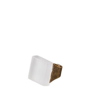 Off white clear glass ring