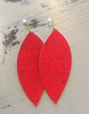 Crimson tide cork earrings