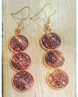 Rose gold dangle earrings