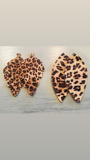 Cheetah leather palm or feather
