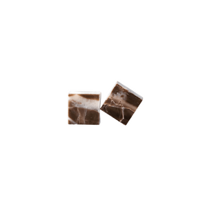Brown and White Marble Studs