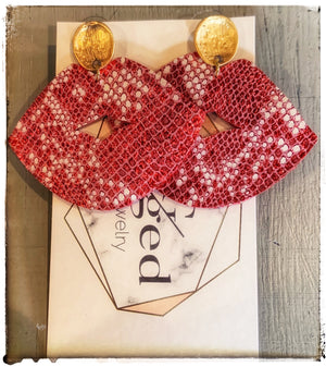 Red Lace Studs
