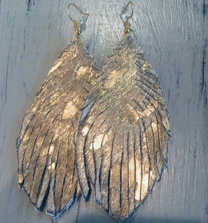 Gold foiled cowhide hair feathers!