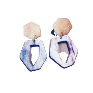 New!! Opal and Lilac geometric earrings!