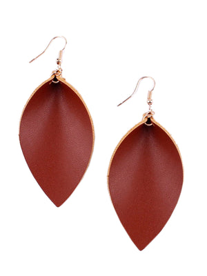 Brown leather earrings