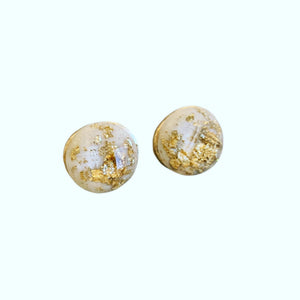 Cream and Gold Foil Studs
