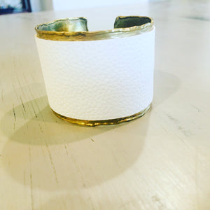 Sophisticated white leather cuff