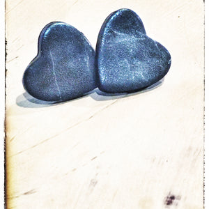Metallic sapphire hearts